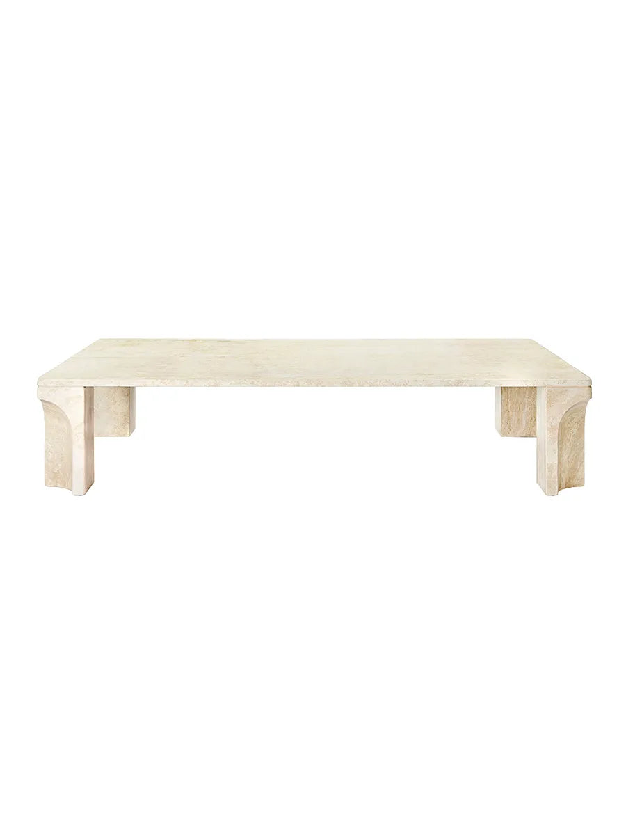 Doric Coffee Table 140 x 80 cm, Neutral White Travertin von GUBI - 1 - Jacobsen Plus