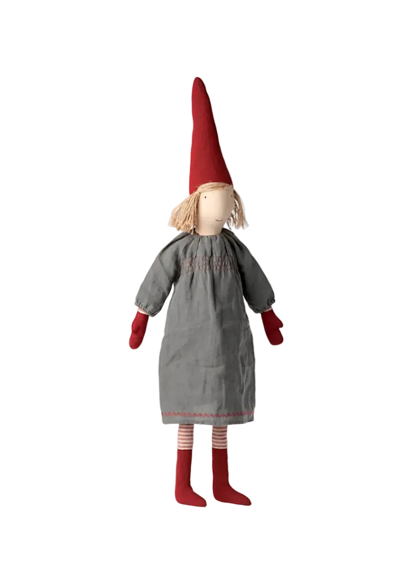 Pixy Größe 5 Mädchen mit grauem Kleid von Maileg - 1 - Jacobsen Plus