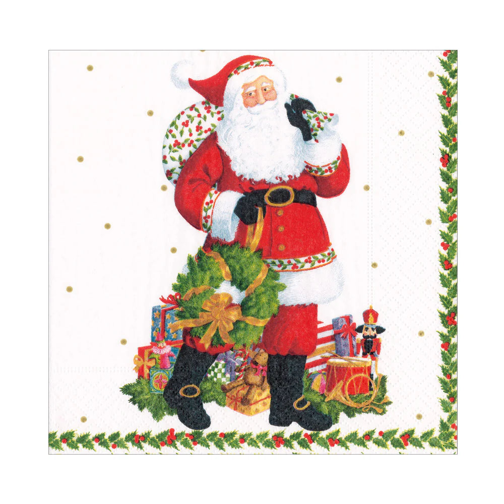 Jolly St. Nick Paper Luncheon Napkins – Servietten von Caspari - 1 - Jacobsen Plus