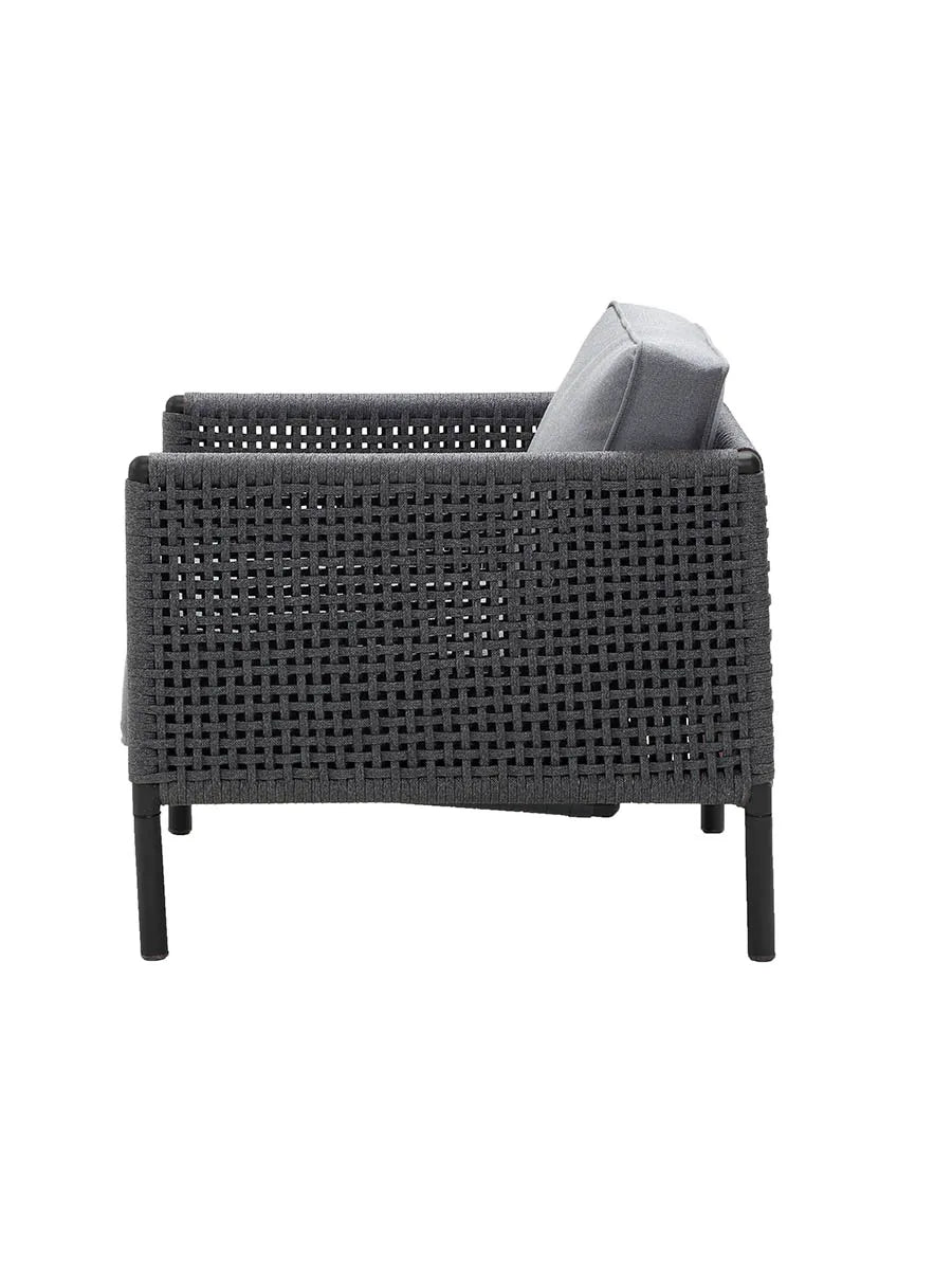Encore Lounge-Sessel, Soft Rope von Cane-line - Lavagrau-Dunkelgrau - Jacobsen Plus