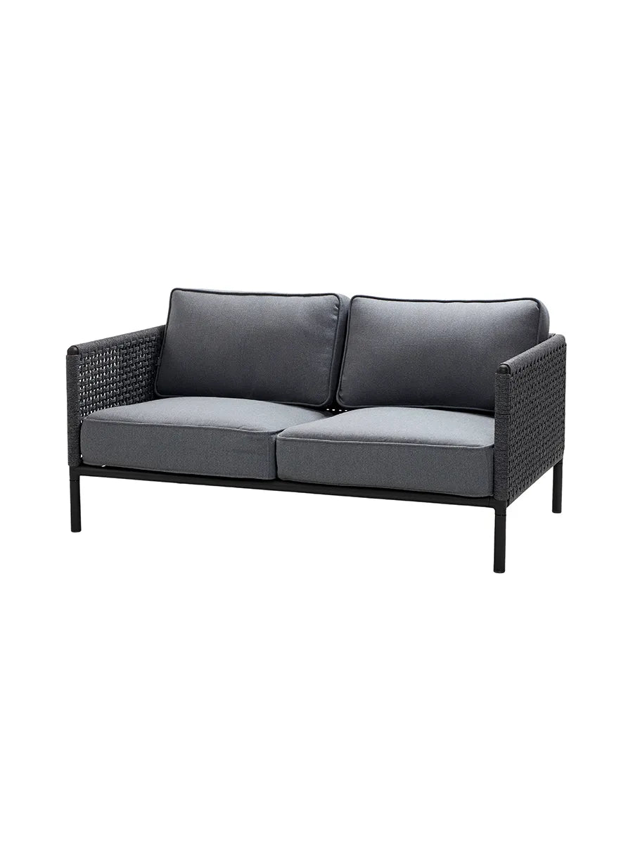 Encore 2-Pers. Sofa, Soft Rope von Cane-line - Lavagrau-Dunkelgrau - Jacobsen Plus