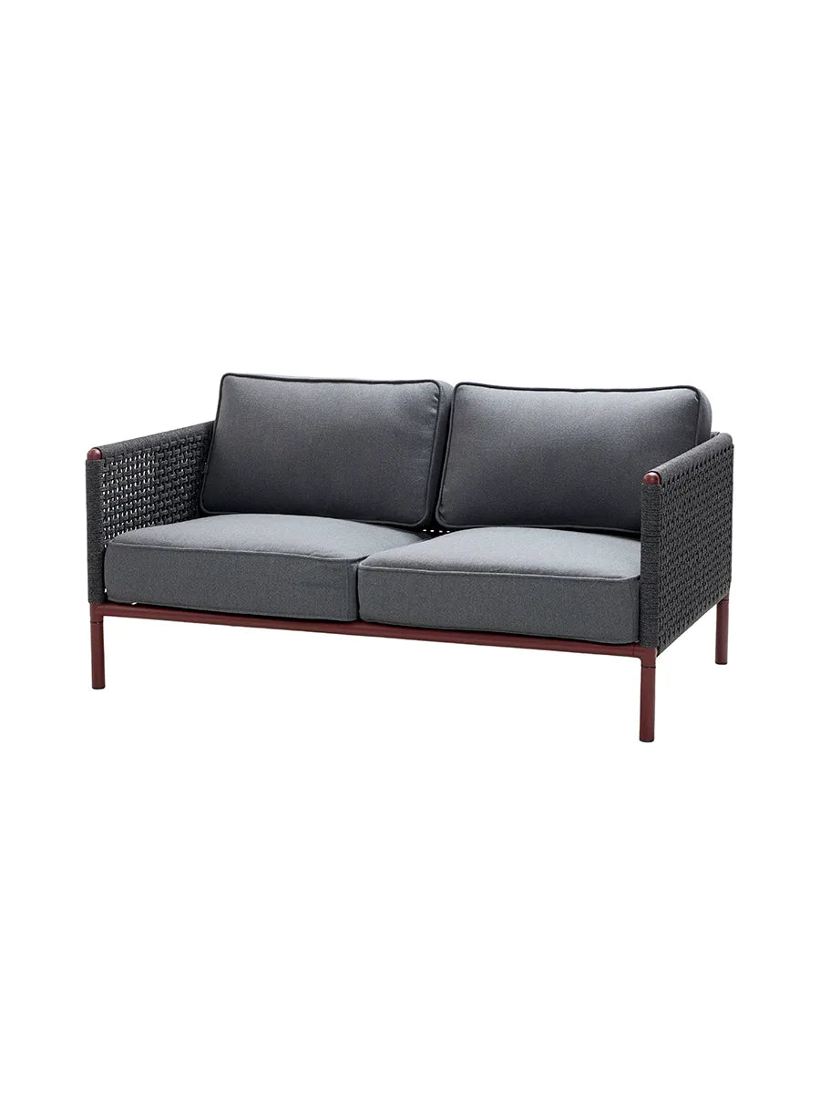 Encore 2-Pers. Sofa, Soft Rope von Cane-line - Bordeaux-Dunkelgrau - Jacobsen Plus