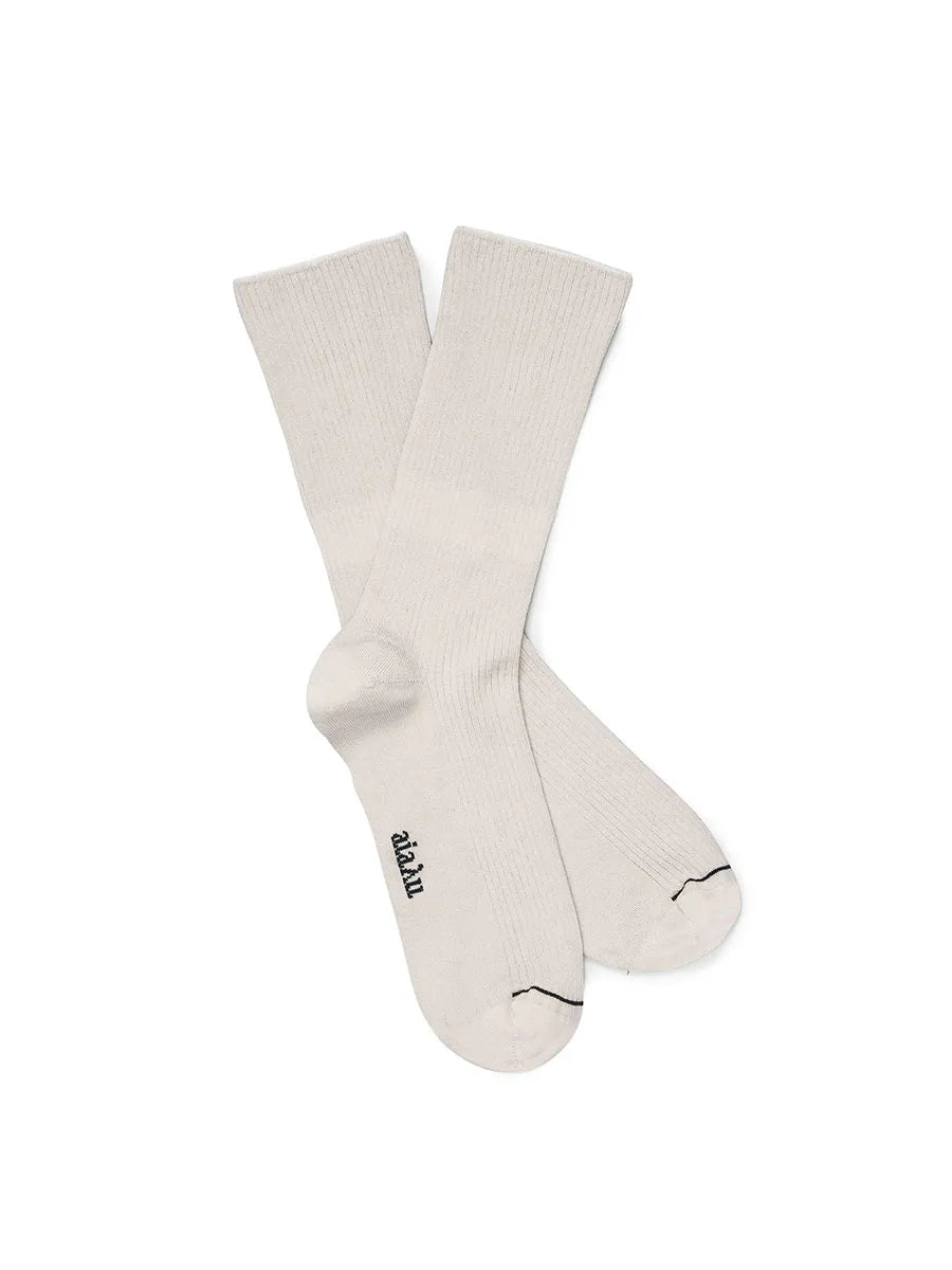 Cotton Rib Socks, Milk von Aiayu - 1 - Jacobsen Plus