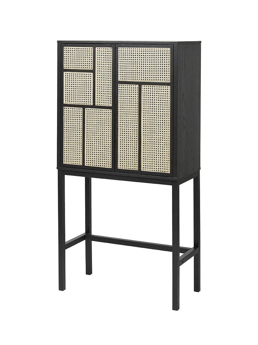Air Cabinet, schwarz/rohrgeflecht von Design House Stockholm - 1 - Jacobsen Plus