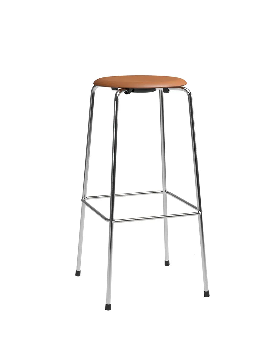Dot Hoher Barhocker m. 4 Beinen, Walnuss Leder von Arne Jacobsen - 1 - Jacobsen Plus