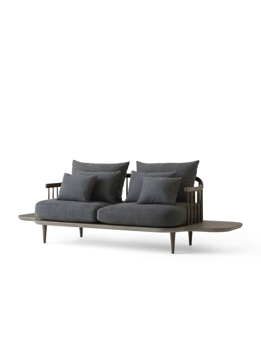 Fly Sofa mit Beistelltisch SC3 von &Tradition - Geräucherte geölte Eiche - Hot Madison 093 - Jacobsen Plus
