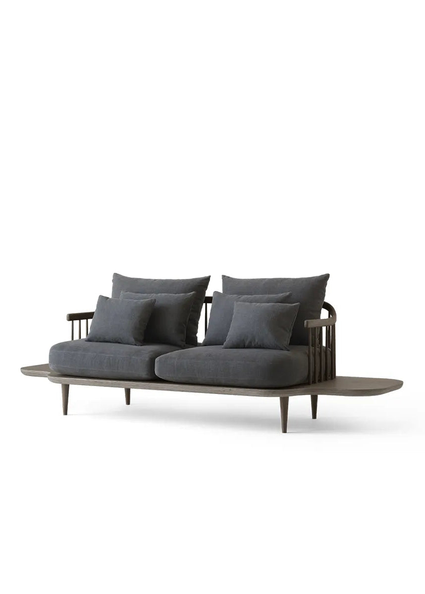 Fly Sofa mit Beistelltisch SC3 von &Tradition - Geräucherte geölte Eiche - Hot Madison 093 - Jacobsen Plus