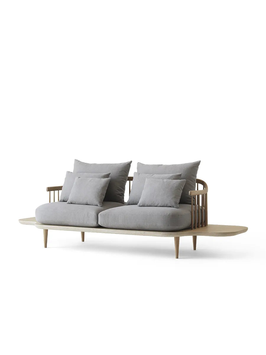 Fly Sofa mit Beistelltisch SC3 von &Tradition - Weißgeölte Eiche - Hot Madison 094 - Jacobsen Plus
