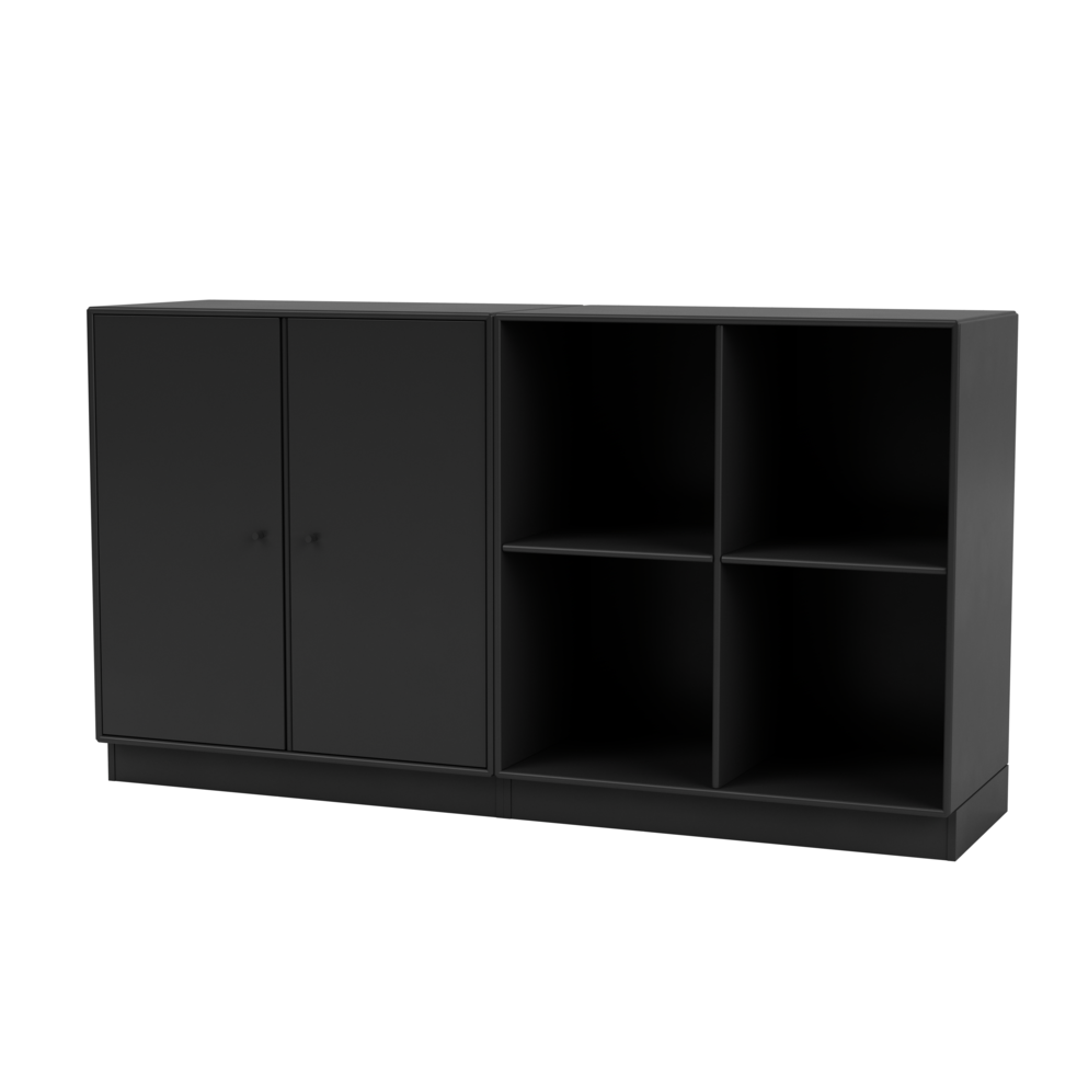 Pair reol, inkl. sokkel fra Montana - Black / Sokkel 7 cm - Jacobsen Plus
