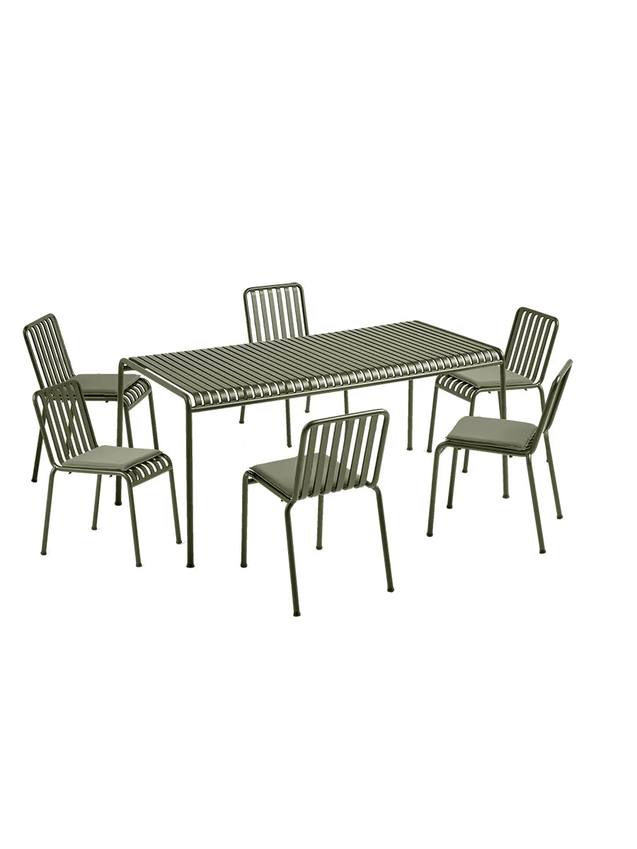 Palissade Set, 6 Stühle und Tisch in Olive von HAY - 1 - Jacobsen Plus