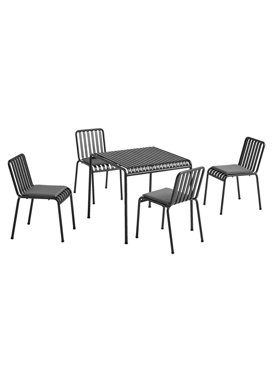 Palissade Set, 4 Stühle und Tisch in Anthracite von HAY - 1 - Jacobsen Plus