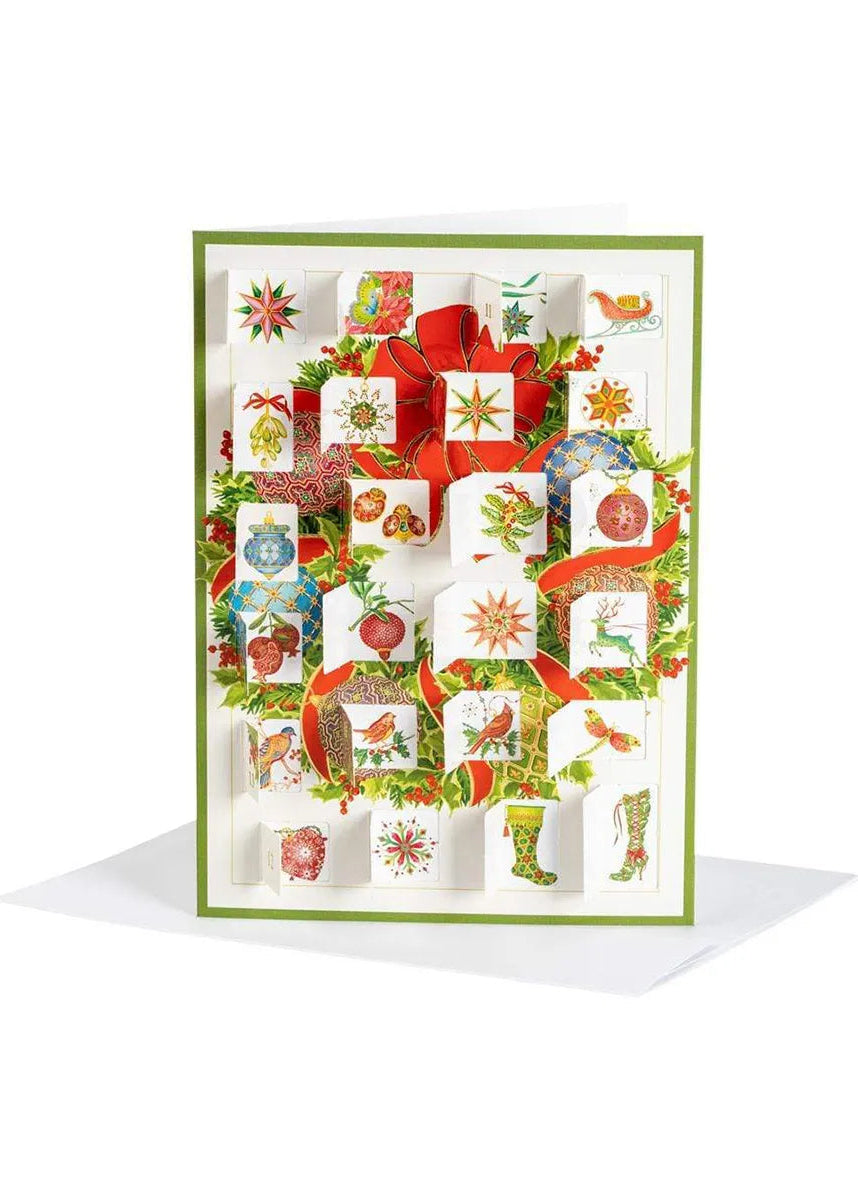 Weihnachtskarte mit 24 Türchen, Weihnachtskranz von Caspari - 2 - Jacobsen Plus