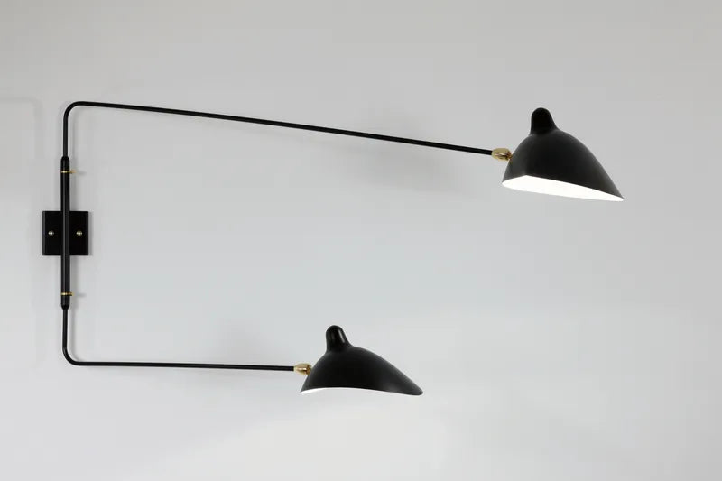 Big Wall Lamp w/2 Rotating Straight Arms af Serge Mouille - 4 - Jacobsen Plus