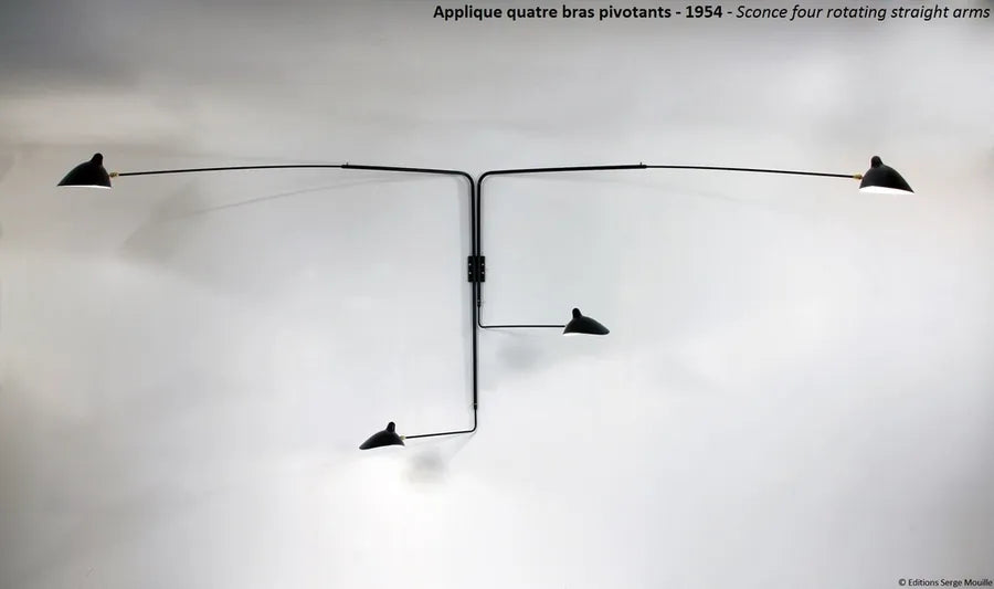 Big Wall Lamp m/4 Rotierende Gerade Arme von Serge Mouille - 5 - Jacobsen Plus