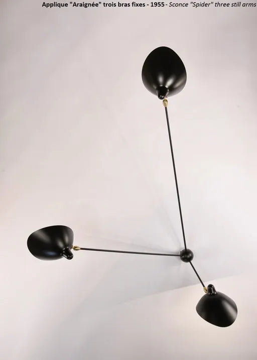 Spider Big Wall Lamp mit 3 festen Armen von Serge Mouille - 3 - Jacobsen Plus