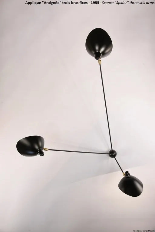 Spider Big Wall Lamp mit 3 festen Armen von Serge Mouille - 3 - Jacobsen Plus