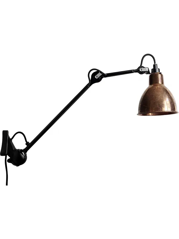 Nr. 222 væglampe fra Lampe Gras - Sort stel / Rå kobber - Jacobsen Plus