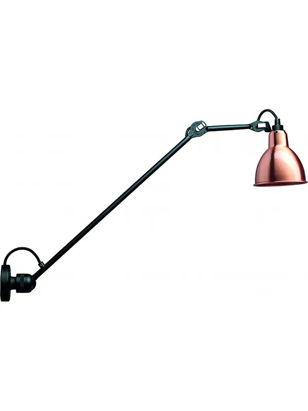 Nr. 304 L60 Wandleuchte von Lampe Gras - Schwarzes Gestell / Kupfer - Jacobsen Plus