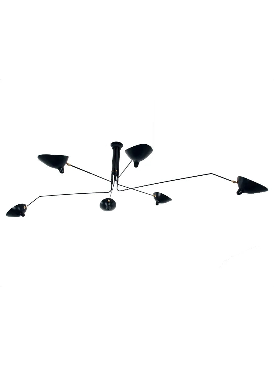Ceiling Lamp mit 6 Dreharmen von Serge Mouille - 1 - Jacobsen Plus