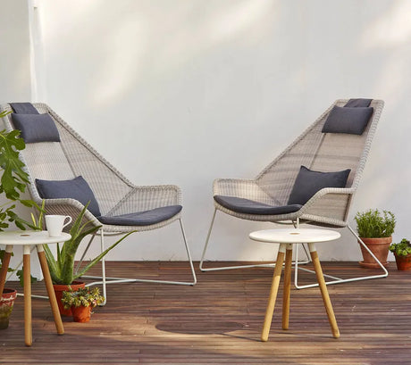 Breeze Highback Stuhl von Cane-line - Weißgrau / Kein Kissen - Jacobsen Plus