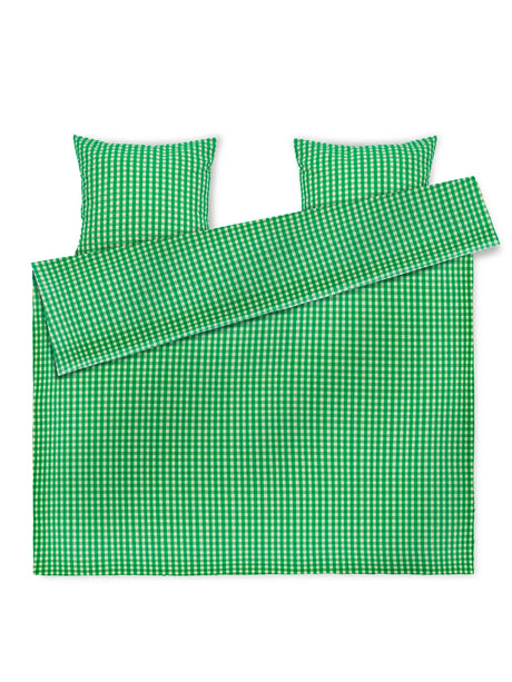 Bæk & Bølge Bettwäsche, grün/sand von Juna - 200 x 220 cm, inkl. 2 x Kissenbezug - Jacobsen Plus