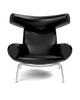 OX Chair - Primo 88 Leder in Schwarz von Hans J. Wegner
