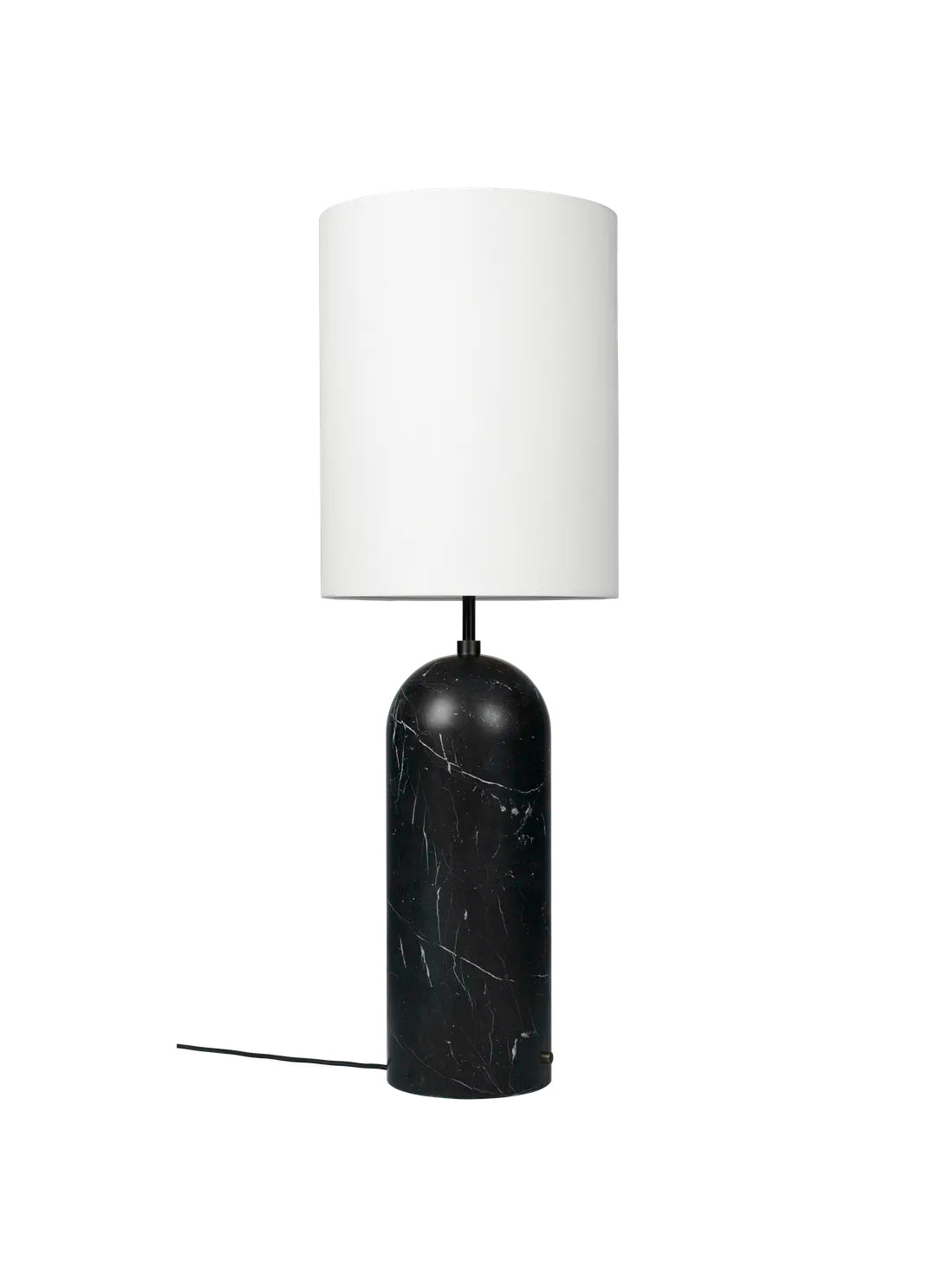 Gravity High XL Stehleuchte, weißer Schirm von GUBI - Schwarzer Marmor - Jacobsen Plus
