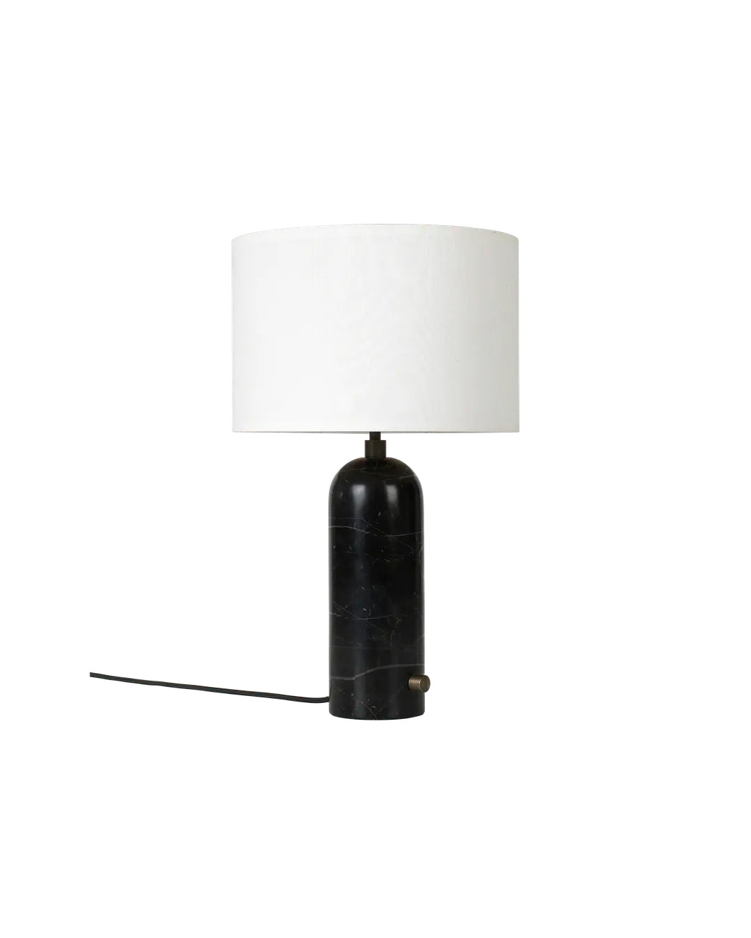 Gravity Small Bordlampe, hvid skærm fra GUBI - Sort marmor - Jacobsen Plus