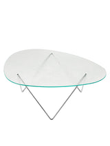 Pedrera Coffee Table, Transparent Structured Glass fra GUBI - Chrome - Jacobsen Plus