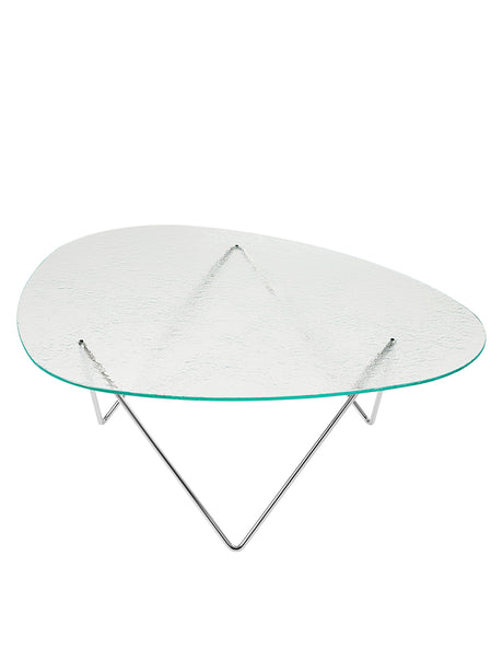 Pedrera Coffee Table, Transparent Structured Glas fra GUBI - Chrome - Jacobsen Plus