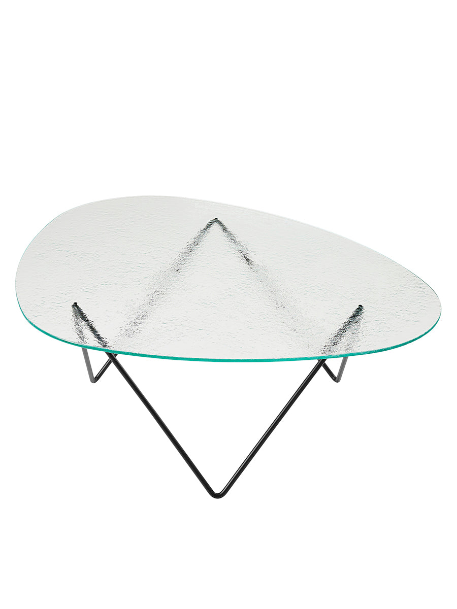 Pedrera Coffee Table, Transparent Structured Glass fra GUBI - Black - Jacobsen Plus