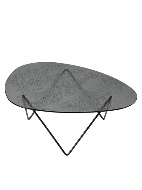 Pedrera Coffee Table, Rauchstrukturiertes Glas von GUBI - Schwarz - Jacobsen Plus
