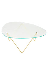 Pedrera Coffee Table, Transparent Structured Glass fra GUBI - Brass - Jacobsen Plus