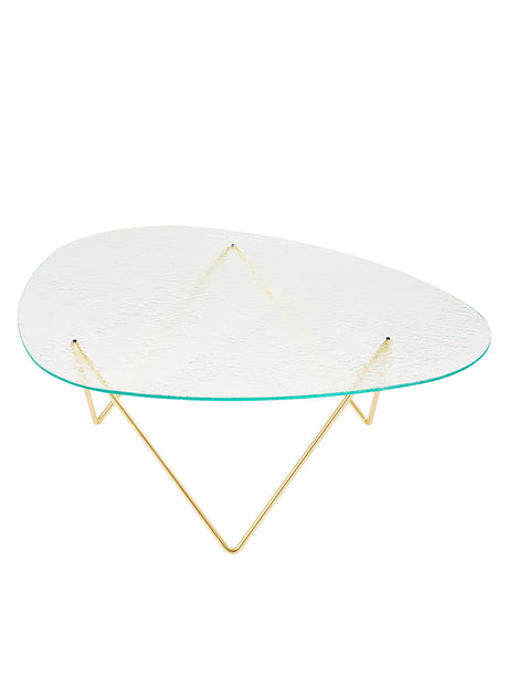 Pedrera Coffee Table, Transparent Structured Glas fra GUBI - Messing - Jacobsen Plus