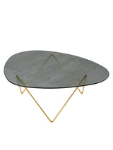Pedrera Coffee Table, Smoke Structured Glass fra GUBI - Brass - Jacobsen Plus