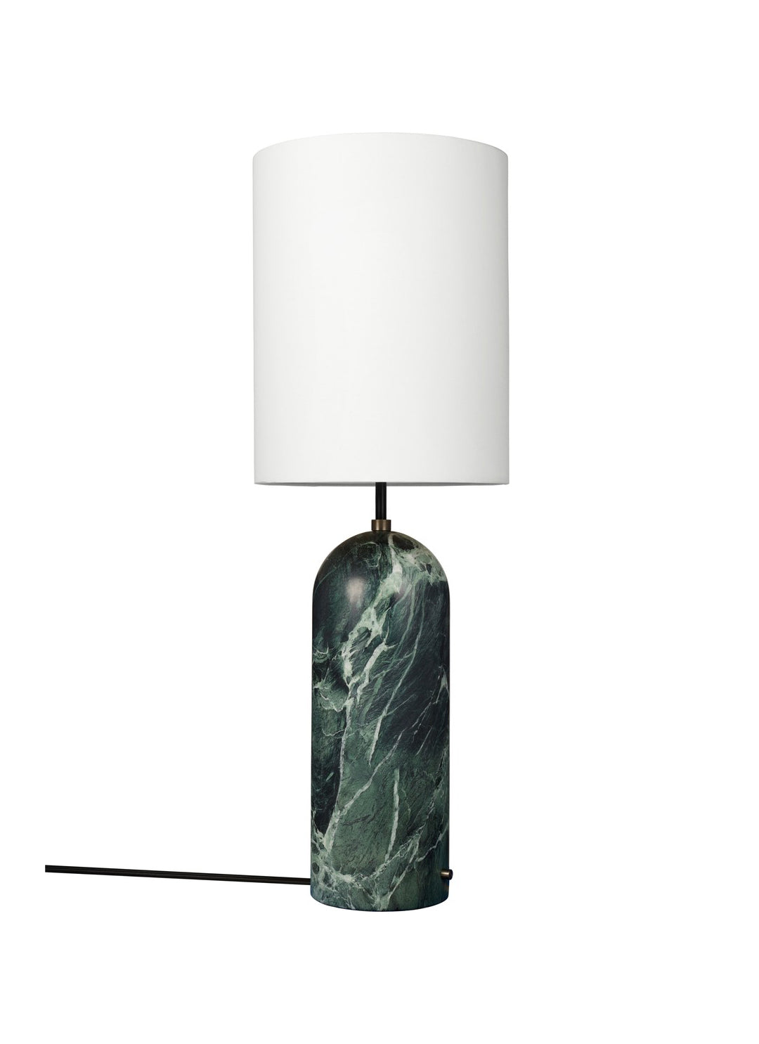 Gravity High XL Stehleuchte, weißer Schirm von GUBI - Emerald Marmor - Jacobsen Plus