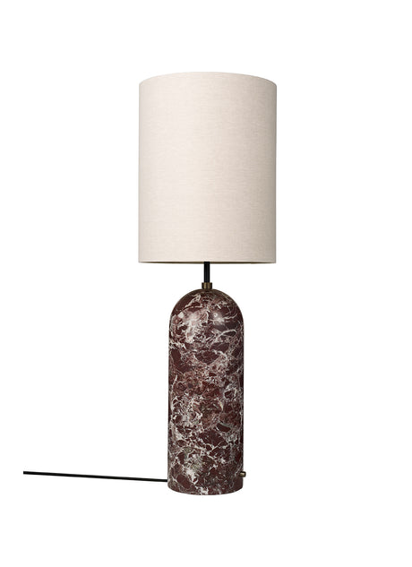 Gravity High XL Stehleuchte, Canvas-Schirm von GUBI - Schwarzer Marmor - Jacobsen Plus