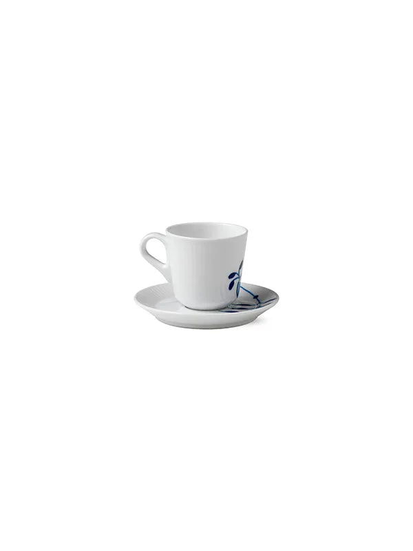 Royal Copenhagen Blå Mega Riflet, Espressokop med underkop 9 cl