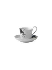 Royal Copenhagen Sort Mega Riflet, hohe Henkel-Tasse mit Untertasse 25 cl