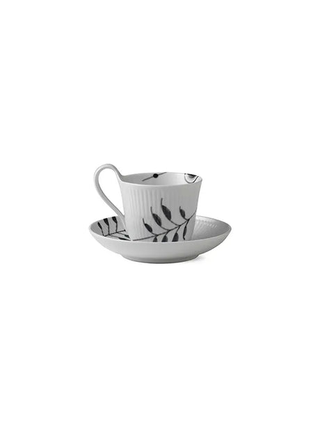 Royal Copenhagen Sort Mega Riflet, hohe Henkel-Tasse mit Untertasse 25 cl - 4 - Jacobsen Plus