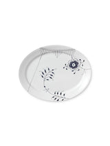 Royal Copenhagen Sort Mega Riflet, ovale Servierplatte 34 cm - 1 - Jacobsen Plus