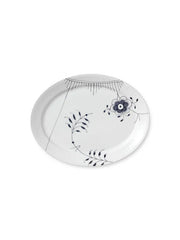 Royal Copenhagen Sort Mega Riflet, ovale Servierplatte 34 cm