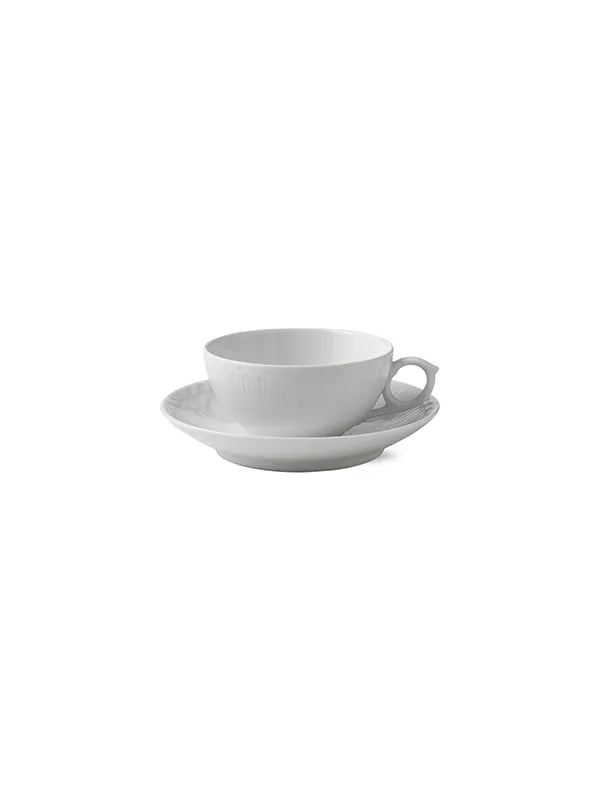 Royal Copenhagen Hvid Halvblonde, Tasse mit Untertasse 20 cl