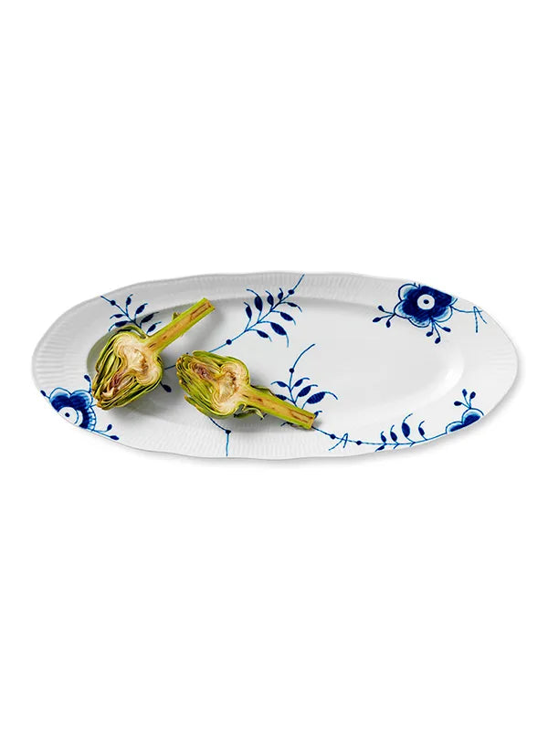 Royal Copenhagen Blå Mega Riflet, fad 60 cm