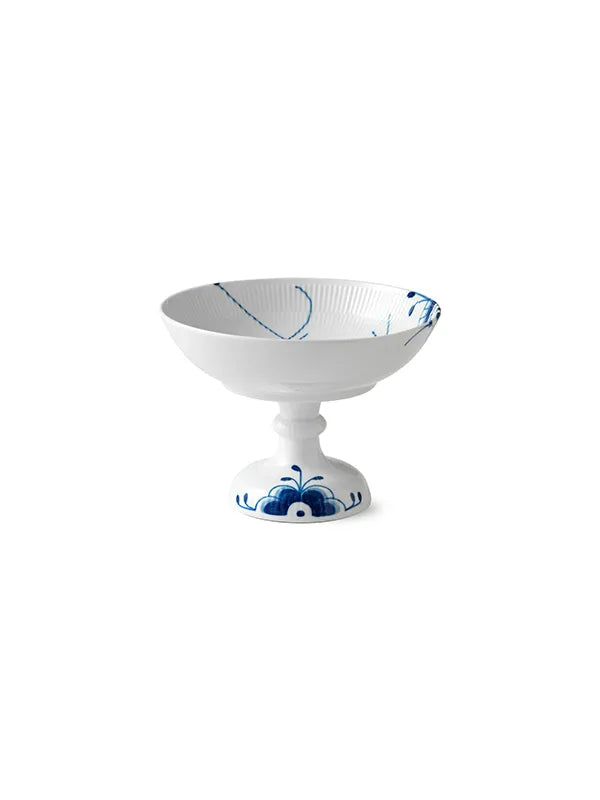 Royal Copenhagen Blå Mega Riflet, Schale auf Fuß 15 cm - 1 - Jacobsen Plus