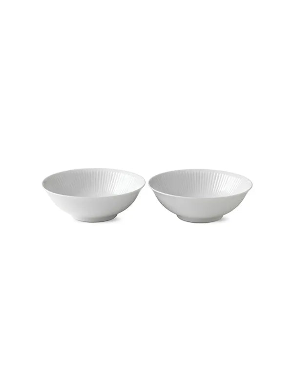 Royal Copenhagen Hvid Riflet, 2-pak portionsskål 35 cl