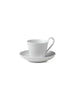 Royal Copenhagen Weiß Riflet, Hochhenkelbecher mit Untertasse 25 cl