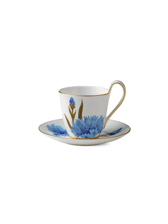 Royal Copenhagen Flora Hochhenkeltasse mit Untertasse, Kornblomst - 1 - Jacobsen Plus