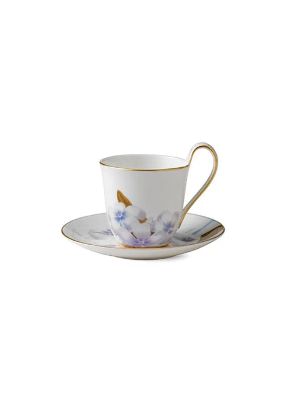 Royal Copenhagen Flora hohe Henkeltasse mit Untertasse, Rhododendron