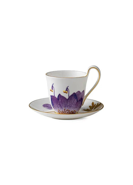 Royal Copenhagen Flora Hochhank-Tasse mit Untertasse, Stiefmütterchen - 1 - Jacobsen Plus